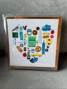 NWT C. Wonder NYC Paper Coasters Set of 12 New York City Heart Design